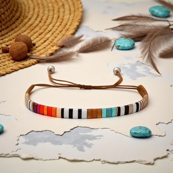 🆕️Handmade Tila Bead Bracelet | Boho Chic Adjustable Stacking Trendy Jewelry✨ - Picture 9 of 13